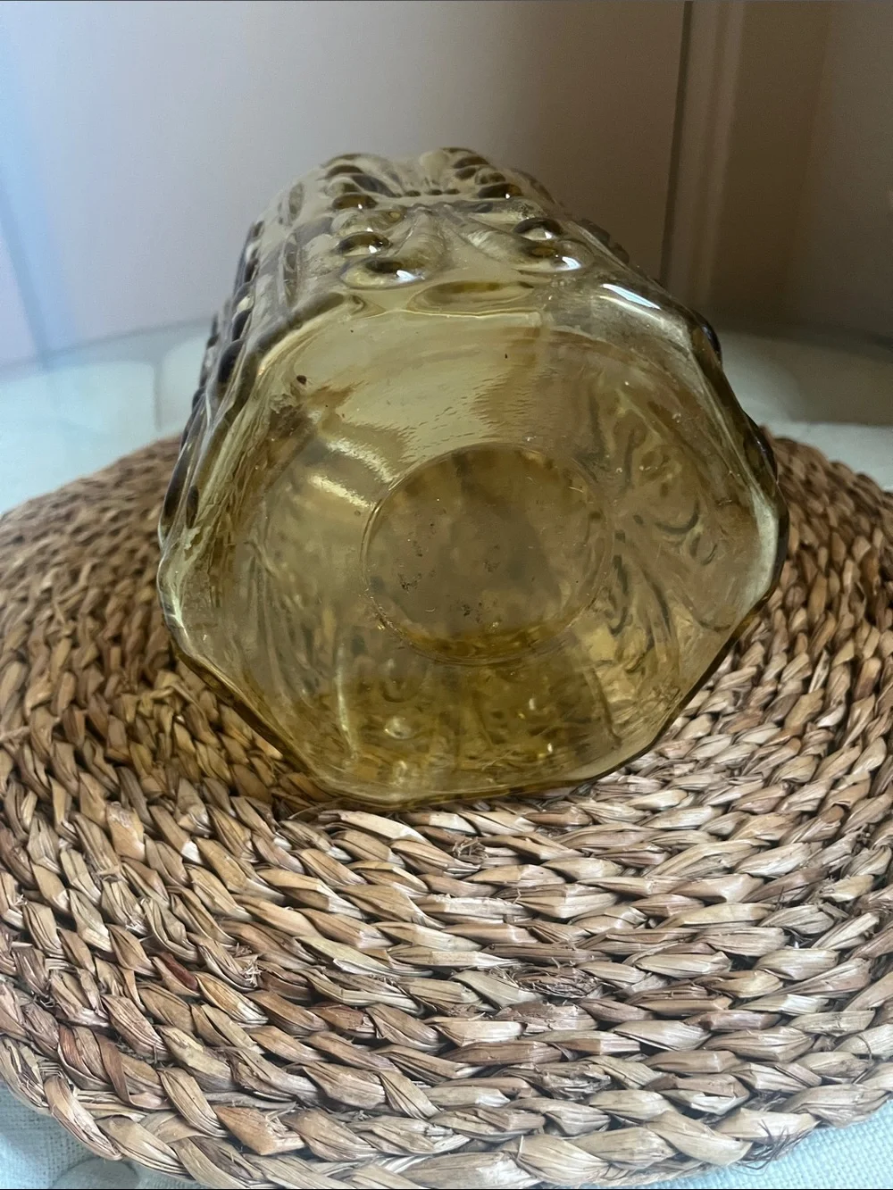 Vintage Amber Glass Apothecary Jar with Lid - Home Accents